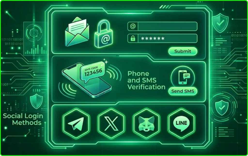 Available login methods include